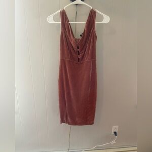 NWT dusty rose velvet mini dress